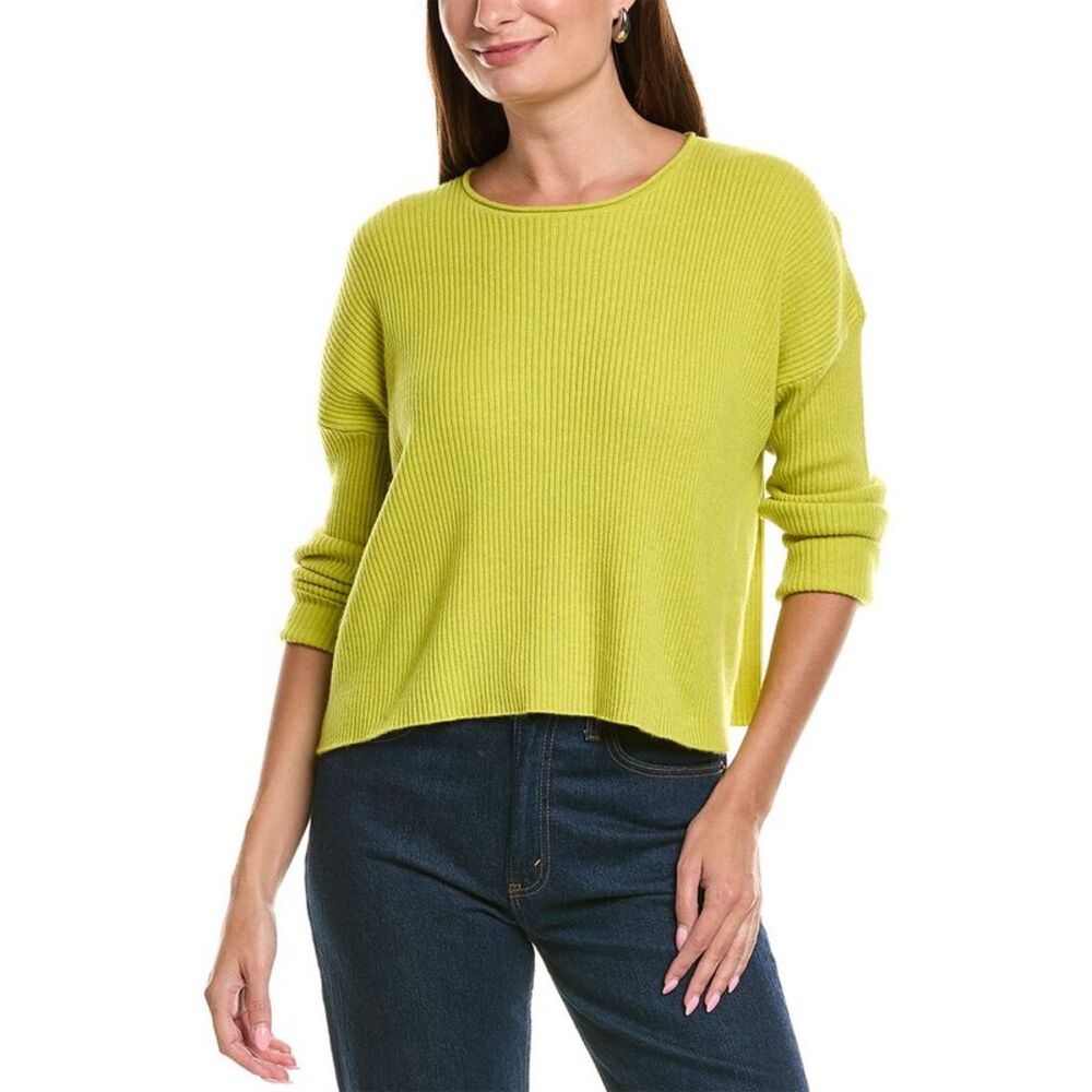 Eileen Fisher Womens  Cashmere Knit Sweater, Green